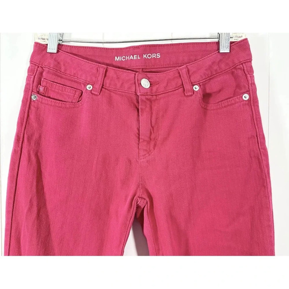 Michael Kors Fuchsia Skinny Denim Jeans Stretch Size 4 - Picture 2 of 8